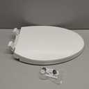 Elongated Toilet Seat, 18.5 Soft/Slow Close Oval (Oblong) Toilet Seat for Elongated Toilets, No-Slam Quiet-Close Lid, Easy-to-Install & Clean, Durable Never-Loosen White Plastic Seat
