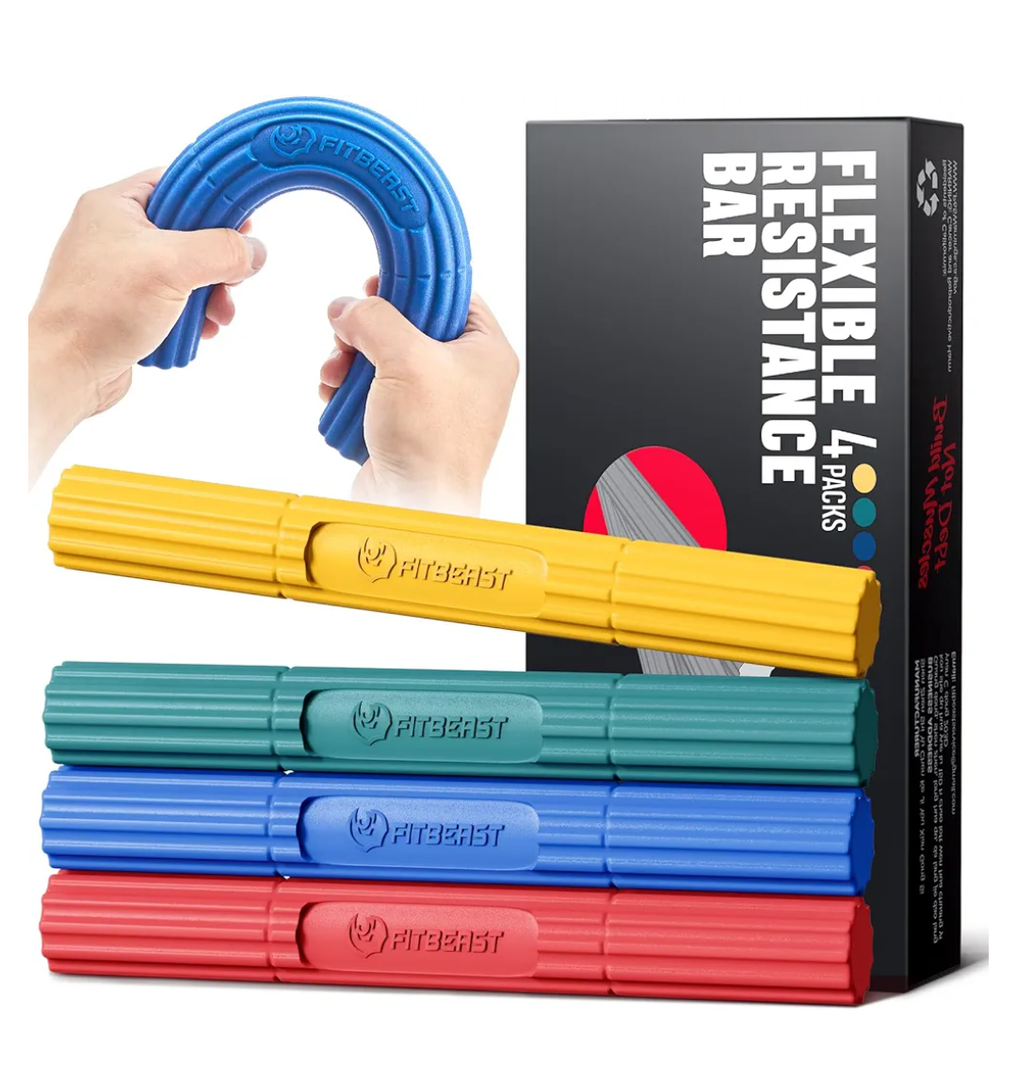 FitBeast Flex Therapy Bar, Tennis Elbow Therapy Bar - Ideal for Relieve Tendonitis Pain & Improve Grip Strength, Fitness Resistance Bar for Golfers Elbow & Tendinitis, Twist Bar for Physical Therapy