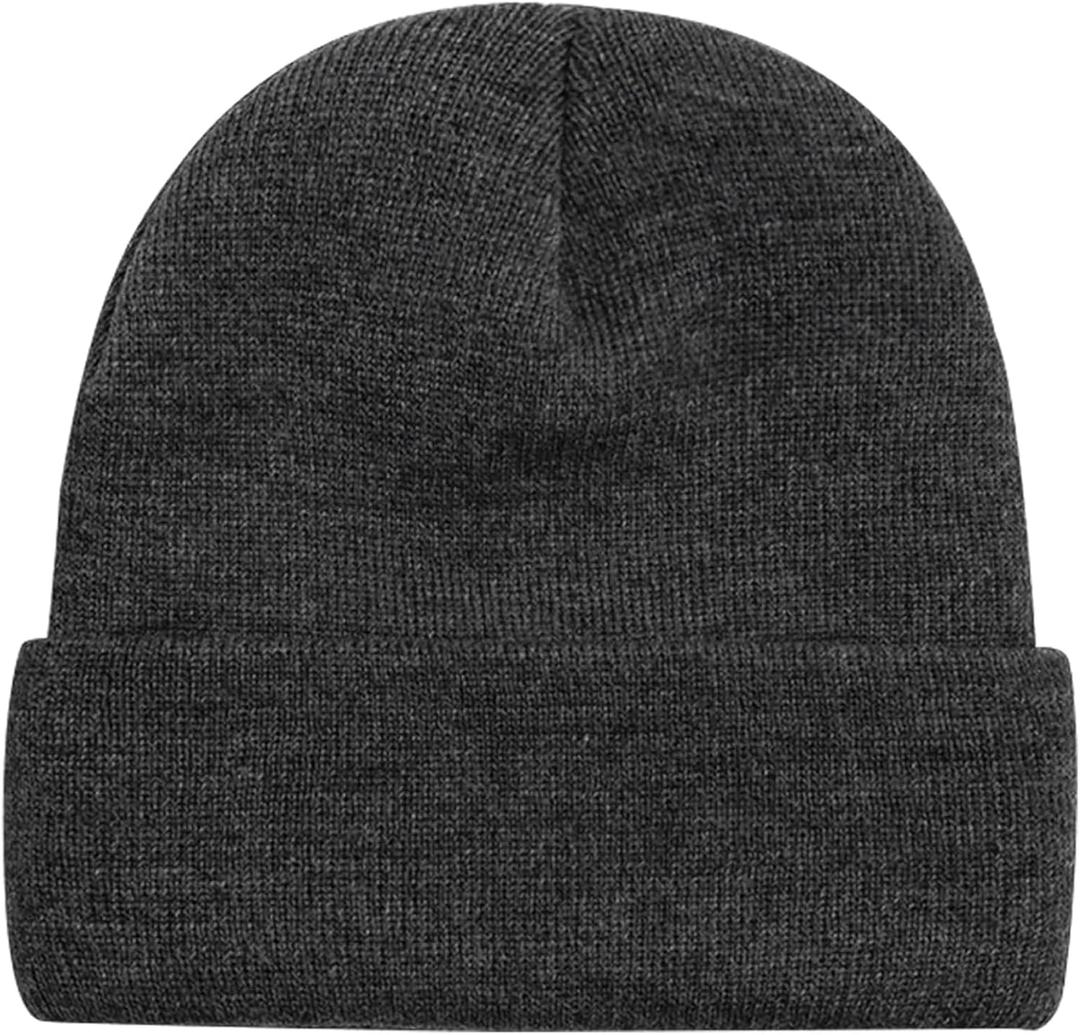 Rosoz Beanie for Men Women Winter Hats Reversible Soft Warm Cuffed Beanie Knitted Skull Cap Unisex (Black/Dark Grey)