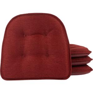 Non-Slip Chair Cushions, Assembled in USA, U-Shaped Skid-Proof Seat Pads for Dining Room, Kitchen, Office, 15"x16" (4 Pack, Solid Flame Red) Non-Slip Chair Cushions, Assembled in USA, U-Shaped Skid-Proof Seat Pads for Dining Room, Kitchen, Office, 15"x16" (4 Pack, Solid Flame Red)