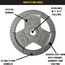 HulkFit 1 inch or 2 inch Cast Iron Weight Plate Set with Multi-Grip Handles and Enamel Coated for Barbells & Strength Training - Grey