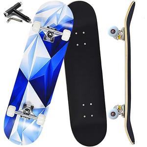 ANYFUN Pro Complete Skateboards for Beginners Girls Boys Kids Youths Teens Adults 31"x8" Skate Boards 7 Layers Canadian Maple Double Kick Deck Concave Longboard