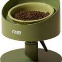 MS!MAKE SURE Adjustable Raised Cat Bowls, Ceramic Elevated Cat Bowls, Pet Bowl with Anti - Slip Rubber Pad, Leak - Proof, Lead & Cadmium Free, Whisker - Friendly, for All Life Stages of Age Green