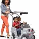 Step2 Side-by-Side Push Around SUV, Kids Push Car, 2 Seats, Stroller Substitute, Includes Seat Belts & Horns, Made of Durable Plastic, Max Weight 100 lbs., for Toddlers 1.5-5 Years Old, Gray (Large)