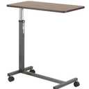 Drive Medical 13067 Non Tilt Top Overbed Table with Wheels and Secure Height Adjustment,Tray Table for Hospital or Home Use, Bedside Rolling Overbed Table, Black