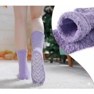 LINEMIN Non-Slip Fuzzy Socks for Women - Cozy Hospital Soft Fluffy Socks With Grips - Winter Warm Slipper
