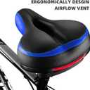 Bike Seat, Most Comfortable Bicycle Seat Dual Shock Absorbing Memory Foam Waterproof Bicycle Saddle Bike Seat Replacement with Refective Tape
