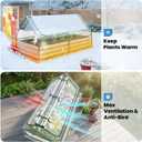 Quictent Raised Garden Bed with Cover Outdoor Galvanized Metal Planter Box Kit, w/ 2 Large Screen Windows Mini Greenhouse 20pcs T Tags 1 Pair of Gloves Included for Growing Vegetables 6x3x1ft (Clear)