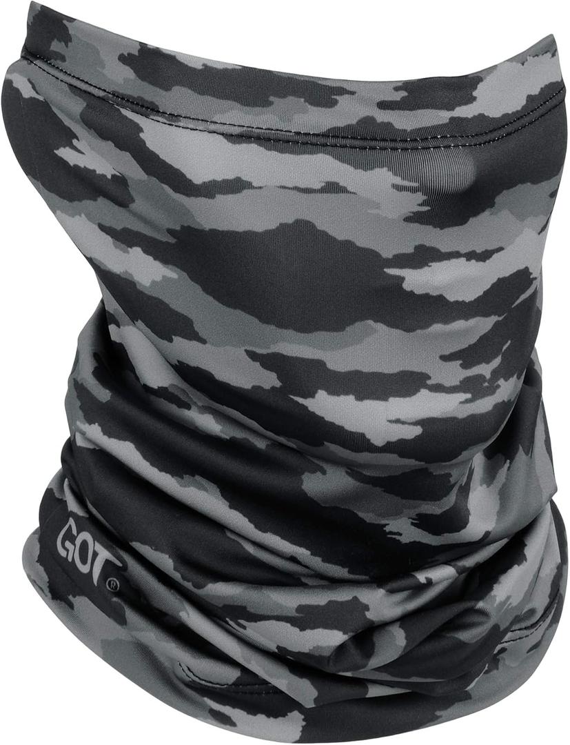 GOT Sports UPF 50+ Fishing Neck Gaiter - UV Face Mask Sun Protection for Men & Women - Camo SPF Face Cover Gator (Disruptive Night Camo)