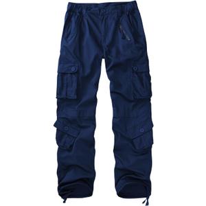 Women's Cargo Pants Quick Dry Casual Military Army Camo Combat Work Casual Pants with Pockets (4, Navy Blue)