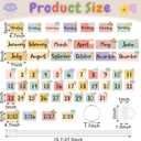 Flip Calendar Bulletin Board Set with Holder Includes 54 Date Cards Back to School Calendar Bulletin Board for Classroom Home Wall Chalkboard Decor(Star and Moon)