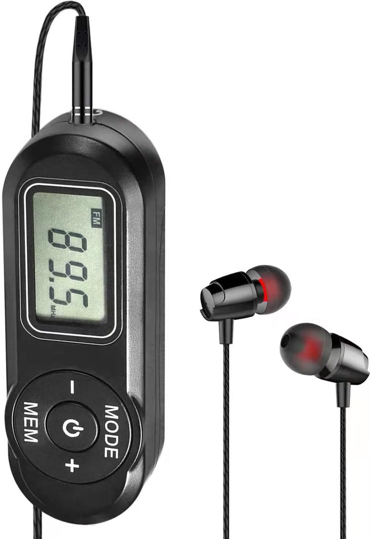 Personal Portable FM Radio with Digital Tuning LCD Display, SWDSTP Mini Pocket Radio with Headphones and Belt Clip for Walking Jogging, Upgrade Volume Control