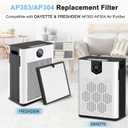 AP303 AP304 Replacement Filters, Compatible with DAYETTE ＆ FRESHDEW Air Purifier AP303/AP304/AP308, HEPA Filter with Activated Carbon, 4 Pack (Original Filter)
