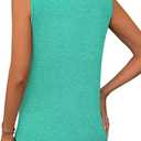 CRAZY GRID Women's Deep V-Neck Sleeveless Summer Casual Loose Fit Shirts Basic Tees Soft Tops Mint Green XX-Large