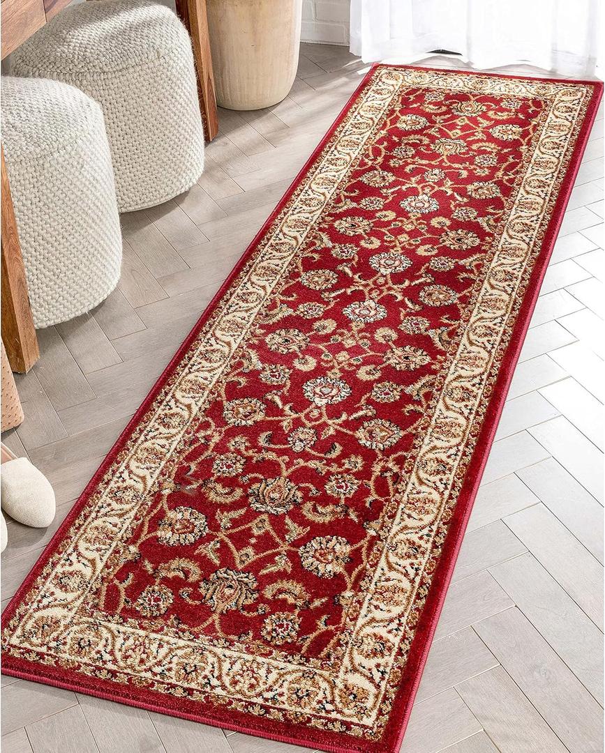Well Woven Barclay Collection Sarouk Green 2x4 Area Rug - for Entryways, Small Bedrooms, Living Rooms
