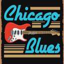 Chicago Blues Musician Guitar Sign Wall Decor Art Poster Vintage Metal Tin Sign for Funny Bathroom Garage Office Man Cave Room Pub Restaurant Sign Wall Decoration Gift 8x12 In