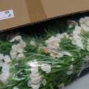 24 Inch White Artificial Forsythia Silk Front Door Wreath | Elegant white silk flower summer wreath, decor for wall, farmhouse indoor & outdoor home decoration