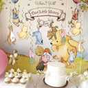 18pcs Winnie Swirl Hanging for Baby Shower Decorations Pre-Strung Classic Winnie Baby Shower and Birthday Decorations