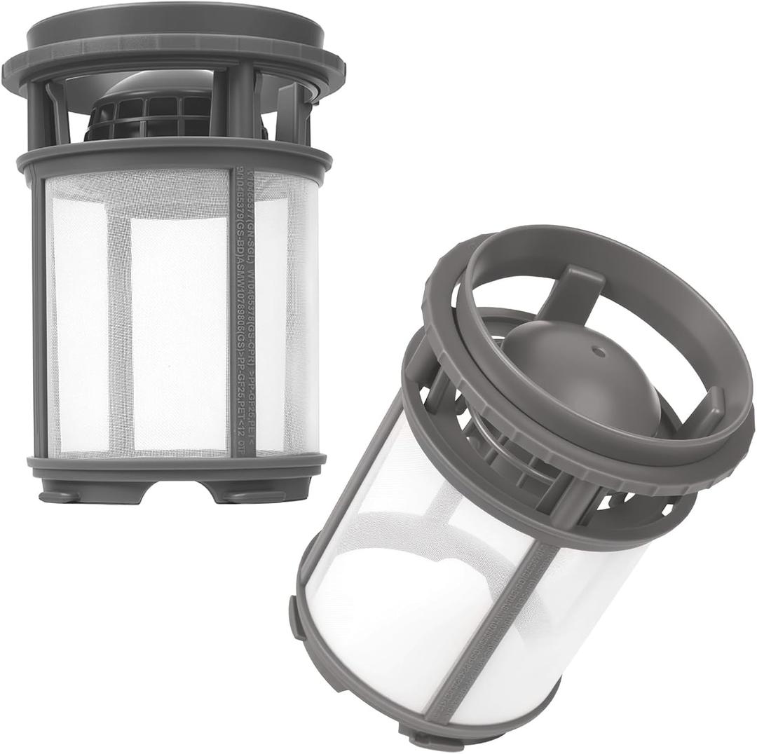 2 Pack W10872845 Dishwasher Pump Filter Cup, Dishwasher Filter Replacement Part with Whirlpool, Kenmore, Amana, Replaces 8579307, AP6030094, W10056425, W10056426