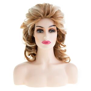 Long Wavy Fluffy Wigs for Women Synthetic Party Halloween Cosplay Wig,Mixed Brown