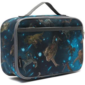 FlowFly Kids Lunch box Insulated Soft Bag Mini Cooler Back to School Thermal Meal Tote Kit for Girls, Boys, MyDinosaur