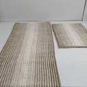 BSICPRO Bathroom Rugs and Mats Sets, 2 Piece Thick Absorbent Chenille Non Slip, Soft Shaggy Floor Mats, Machine Washable (Light Taupe, 20" x 47" Plus 16" x 24")