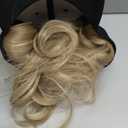 S-Noilite 16" Baseball Cap with Hair Baseball Hats with Hair Attached Curly Wavy Cap Wig with Hair Extensions Adjustable Culry Baseball Hat Wig for Women (16" -Curly, Sandy Blonde & Bleach Blonde)