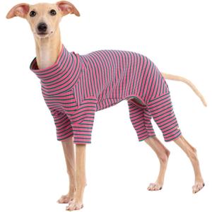 Dog Sweaters for Small Dogs Girls Boys, Striped Pet Sweaters for Fall Winter Dog Clothes, Turtleneck Pullover Knitwear for  X-Large Dogs (Pink)