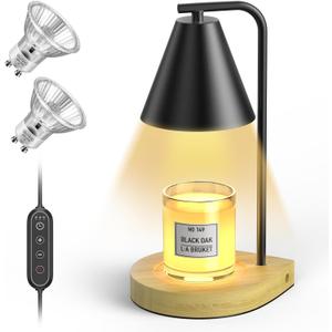 Metal Candle Warmer and Melter, Dimmable with 2 Bulbs, Home Decor and Gift for Christmas, Wedding