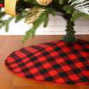 Sattiyrch Buffalo Plaid Christmas Tree Skirt 36 in,Red Black Buffalo Check Christmas Tree Skirt for Holiday Christmas Decorations (36in, Red and Black)