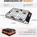 Roof Mount Cargo Carrier Basket & 15 Cu Ft. Waterproof Cargo Bag