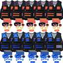 10 Sets Tactical Vest Kit for Nerf Party Supplies Favor, 200 Foam Darts, 10 Protective Goggles & Masks, Wristbands  for Boys Birthday Parties Gifts, Blue and Orange Teams