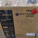 Midea MLE25H7BWW Heat Pump, Ventless Front Load Dryer Stackable Washing Machine, Energy Efficient and Space Saving, 4.4 Cu.ft, White