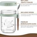 LANDNEOO 4 Pack Overnight Oats Containers with Lids and Spoons, 16 oz Glass Mason Jars with Airtight Lids, Overnight Oats Jars for Milk, Cereal, Fruit-Green