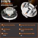 515078 Pair 2 Front Wheel Hub & Bearing Assembly for 2006-2010 Ford Explorer Mercury Mountaineer