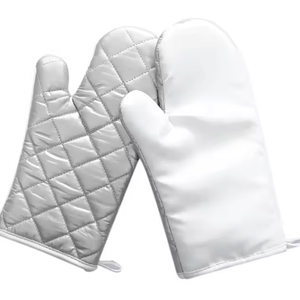 Sublimation Blank Oven Mitts Custom Print White Polyester Microwave Oven Heat Insulated Gloves, Set of 6