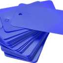 MECCANIXITY Blank Waterproof Eyelet Hole Plastic Shipping Tags, for Product Identification Tags, Valve Marking, Outdoor Tagging,1.2 x 2 Inch Blue Pack of 50
