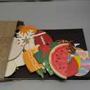 Sintuff Holiday Interchangeable Welcome Sign for Front Door Wood Porch Sign with 24 Pcs Seasonal Icons Home Farmhouse Holiday Welcome Outdoor Festival Seasonal Decoration(Black,15.8 Inches)