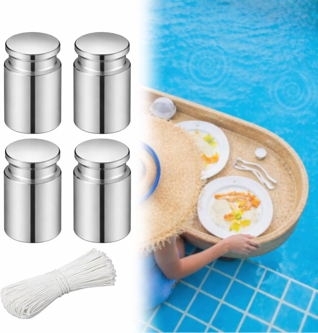 Relaxweex 4pcs 100g Pool Fountain Anchor Replacement Set Fountain Pool Weight with String Anchor for Floats Weight