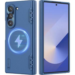 Nillkin for Samsung Galaxy Z Fold 6 Magnetic Case with Screen Protector, [Compatible with MagSafe][Hinge Protection] Frosted Texture Slim Fit Protective Phone Case for Galaxy Z Fold 6 Case Blue
