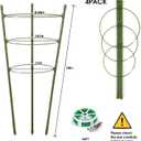TOCCYARD 4 Pack Plant Support Tomato Cages for Garden, 24 Inches Tomato Cages and Supports with Adjustable Rings for Garden Pots, Plant Stakes Tomato Trellis Rings for Climbing Plants