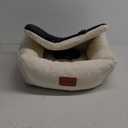 Dog Car Seat for Small Dogs, Ultra-Soft Fabric, 2 Storage Pockets & Safety Leash, Adjustable Straps, Easy to Install, Fully Detachable and Washable(Beige)