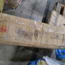 YITAHOME Executive Desk with Hutch and Drawers, Farmhouse Computer Desk with Power Outlet & LED Lights, Home Office Desks with Storage Shelves, Storage Cabinet with Glass Door, White & Black