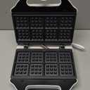 SugarWhisk Square Waffle Maker, 2 x 4" Mini Classic Waffles Maker Machine, Waffle Iron, Dual Cooking Plates for Family Breakfast, Non-stick, White