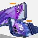 Vizvera for Motorola Razr+(Plus) 2025 Case with Hinge Cover,Built-in Screen Protector Shockproof All-Inclusive Smartphone Cover Wireless Charging for Motorola Razr+(Plus) 2025 (Blue)