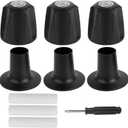 3-Piece Metal Shower Knob Replacement for Pfister Verve, Matte Black Bathtub Faucet Handle Remodel Kit, Zinc Alloy Handle Set with Hot, Cold and Diverter