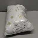 Christmas Tree Skirt 60 inch Large Snow White Soft Faux Fur Skirt with Golden Sequin Snow Flakes Xmas Holiday Home Party Decorations