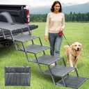 Dog Ramp for Car, SUV & Truck, Portable Pet Stairs with Non-Slip and Easy-Clean Surface, Extra Large Dog Step with Adjustable Size, Supports up to 250 lbs.