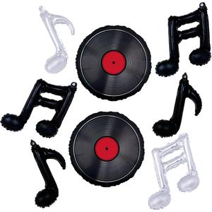 Record Balloons Music Note Balloon Vinyl Records Decor Retro Music Disco Rock and Roll Themed Balloons Decor for Decades Party Decorations Records Wall Decor 50s 70s 80s Birthday Party Decorations
