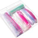 Aquiver Acrylic Bags Storage Organizer - Baggie Bags Drawer Organizer & Plastic Food Storage Bags Holder - Compatible with Gallon, Quart, Sandwich, Snap, Freezer, Slider Bags (Clear)